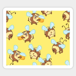 Bees on Yellow Sticker